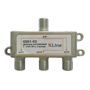 Делитель спутниковый на 3 GS01-03 X-line, 5-2400дБ, прох. питание - Делитель спутниковый на 3 GS01-03 X-line, 5-2400дБ, прох. питание